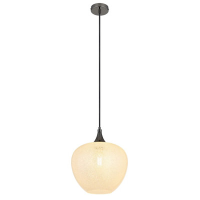 Luminosa Lighting Luminosa Maxy 29Cm Dome Pendant Ceiling Light Gunmetal Clear Glass Shade 1X E27 from B&Q
