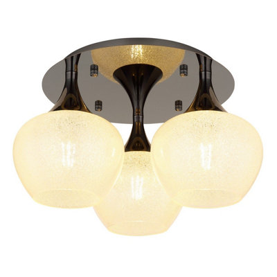 Luminosa Lighting Luminosa Maxy Globe Ceiling Light Gunmetal Clear Glass Shade 3X E27 from B&Q