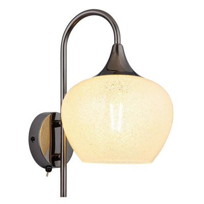 Luminosa Lighting Luminosa Maxy Dome Wall Lamp Gunmetal Clear Glass Shade 1X E27 from B&Q