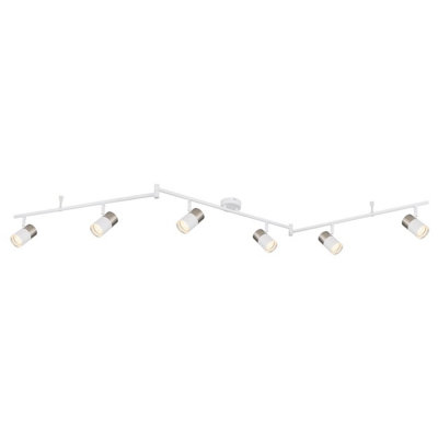 Luminosa Lighting Luminosa Brisbon Ceiling Spotlight Bar White Matt 6X Gu10 from B&Q