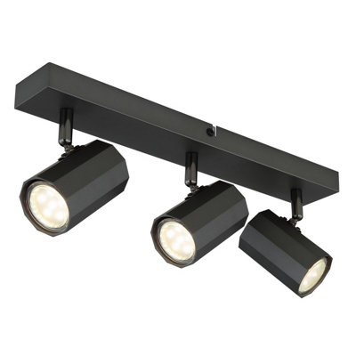 Luminosa Lighting Luminosa James Ceiling Spotlight Bar Grey Matt 3X Gu10 from B&Q