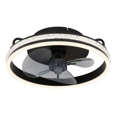Luminosa Lighting Luminosa Cataleya 3 Blade Ceiling Fan Matt Black Led Dimmable 2700-6500K Remote Control Timer from B&Q