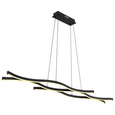 Luminosa Lighting Luminosa Geronimo Pendant Ceiling Light Matt Black 3X Led 3000K from B&Q