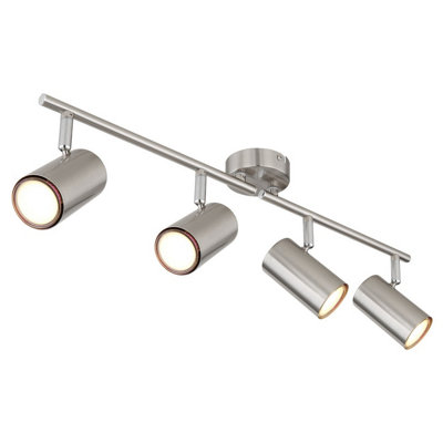 Luminosa Lighting Luminosa Allvi Ceiling Spotlight Bar Nickel Matt 4X Gu10 from B&Q
