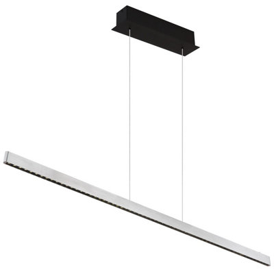 Luminosa Lighting Luminosa Dentsy 120Cm Bar Pendant Ceiling Light Matt Silver Led Dimmable 4000K Touch Dimmer from B&Q