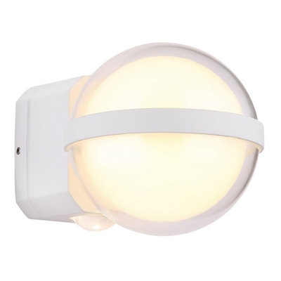 Luminosa Lighting Luminosa Illi Outdoor Globe Wall Lamp White Matt Ip54 Led 3000K from B&Q