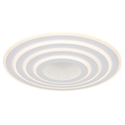 B&Q -  Luminosa Jocelyn Round Integrated Led Semi Flush Ceiling Light White Matt Led Dimmable 2700-6500K Remote Control