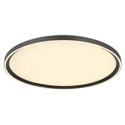 Luminosa Lighting Luminosa Dublin 50Cm Integrated Led Semi Flush Ceiling Light Grey Led Dimmable 2700-6000K Remote Control from B&Q
