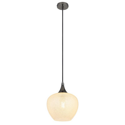 Luminosa Lighting Luminosa Maxy 24Cm Dome Pendant Ceiling Light Gunmetal Clear Glass Shade 1X E27 from B&Q