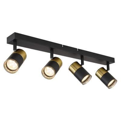 Luminosa Lighting Luminosa Brisbon Ceiling Spotlight Bar Matt Black 4X Gu10 from B&Q