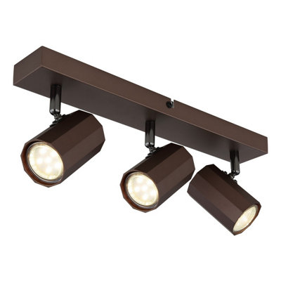 Luminosa Lighting Luminosa James Ceiling Spotlight Bar Bronze Colored Matt 3X Gu10 from B&Q