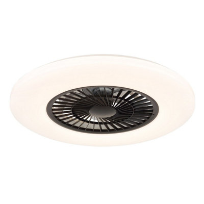 Luminosa Lighting Luminosa Alva Ceiling Fan Black 1X Rgb Led Dimmable 3000-6500K Remote Control Timer from B&Q