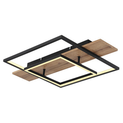 Luminosa Lighting Light/Black Luminosa Ing Luminosa Vanni 60X40cm Integrated Led Semi Flush Ceiling Matt 2X Led 3000K Small