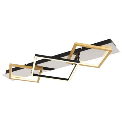 Luminosa Lighting Luminosa Lesina 78X36Cm Integrated Led Semi Flush Ceiling Light Chrome Led 3000K from B&Q