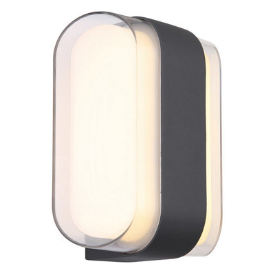 Luminosa Lighting Luminosa Plixon Outdoor Modern Wall Lamp Anthracite Matt Ip54 Left Right Led 3000K from B&Q