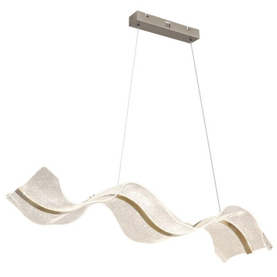 B&Q -  Luminosa Saque Pendant Ceiling Light Nickel Matt Led Dimmable 2700-6500K Remote Control