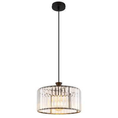 B&Q -  Luminosa Jordana Cylindrical Pendant Ceiling Light Matt Black 1X E27
