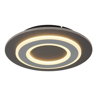 Luminosa Lighting Luminosa Jayden 32Cm Integrated Led Semi Flush Ceiling Light Anthracite Brushed Led 3000K from B&Q