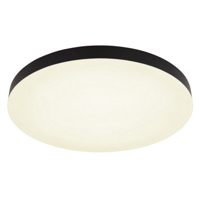 Luminosa Lighting Luminosa Matthew 50Cm Round Flush Ceiling Light Matt Black Led 3000-6500K from B&Q