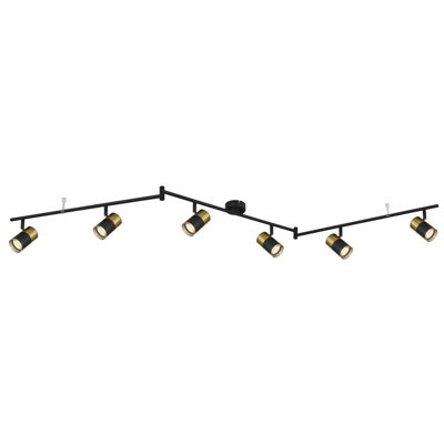 Luminosa Lighting Luminosa Brisbon Ceiling Spotlight Bar Matt Black 6X Gu10 from B&Q