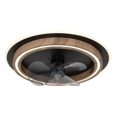 Luminosa Lighting Luminosa Bozan 3 Blade Ceiling Fan Matt Black Led Dimmable 2700-6500K Remote Control Timer from B&Q