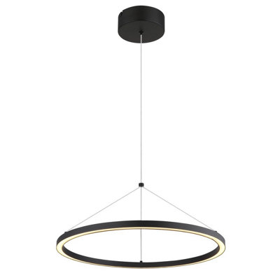 Luminosa Lighting Luminosa Grenvix Pendant Ceiling Light Matt Black Led 3000K from B&Q