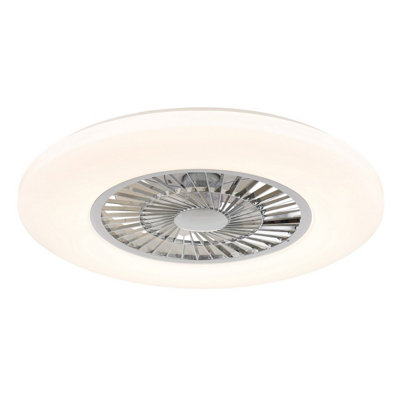Luminosa Lighting Luminosa Alva Ceiling Fan White Matt 1X Rgb Led Dimmable 3000-6500K Remote Control Timer from B&Q