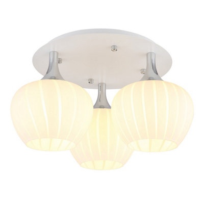 Luminosa Lighting Luminosa Maxy Globe Ceiling Light White Matt Opal Glass Shade 3X E27 from B&Q