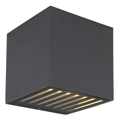 Luminosa Lighting Luminosa Illi Outdoor Up Down Wall Lamp Anthracite Ip54 Clear Glass Shade Led 3000K from B&Q