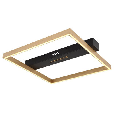 Luminosa Lighting Luminosa Luffy 40Cm Integrated Led Semi Flush Ceiling Light Matt Black Square Led 3000K from B&Q