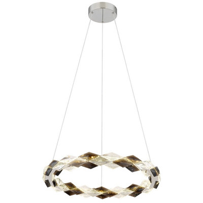 Luminosa Lighting Luminosa Karilion 55Cm Pendant Ceiling Light Chrome Led 4000K from B&Q