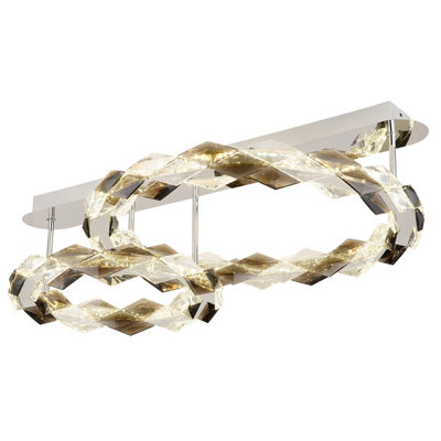 Luminosa Lighting Luminosa Karilion Integrated Led Semi Flush Ceiling Light Chrome 2X Led 4000K from B&Q
