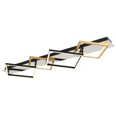 Luminosa Lighting Luminosa Lesina 105X36Cm Integrated Led Semi Flush Ceiling Light Chrome Led 3000K from B&Q