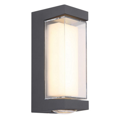 B&Q -  Luminosa Plixon Outdoor Modern Wall Lamp Anthracite Matt Ip54 Led 3000K