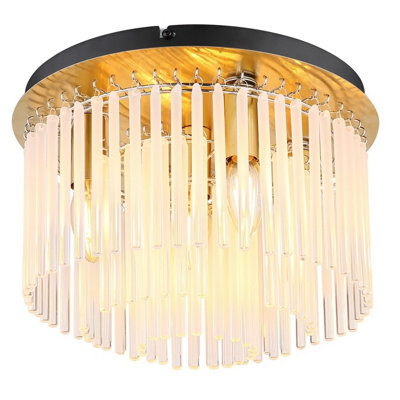 Luminosa Lighting Luminosa Gorley Ceiling Light Gold Colours Matt Opal Glass Shade 5X E14 from B&Q