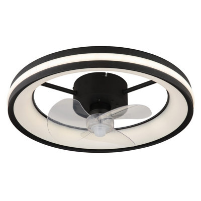 Luminosa Lighting Luminosa Gatian 3 Blade Ceiling Fan Matt Black Led Dimmable 2700-6500K Remote Control Timer from B&Q