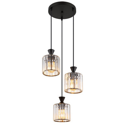 Luminosa Lighting Luminosa Jordana Cluster Pendant Ceiling Light Matt Black 3X E27 from B&Q