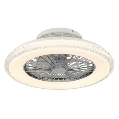 Luminosa Lighting Luminosa Corusso Ceiling Fan Chrome Led Dimmable 3000-6500K Remote Control Timer from B&Q