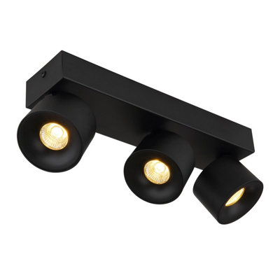 Luminosa Lighting Luminosa Rae Ceiling Spotlight Bar Matt Black 3X Led 3000K from B&Q