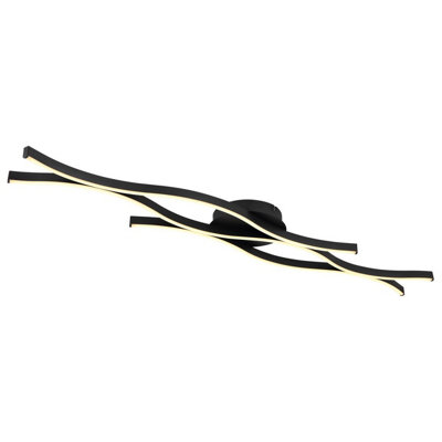 Luminosa Lighting Luminosa Geronimo Integrated Led Semi Flush Ceiling Light Matt Black 3X Led 3000K from B&Q