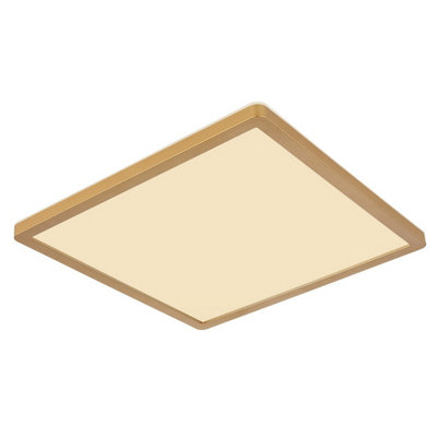 Luminosa Lighting Luminosa Sapana 30Cm Square Flush Ceiling Light Brass-Coloured Matt Ip44 Led 3000K from B&Q