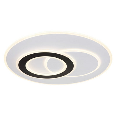 Luminosa Lighting Luminosa Jacques Integrated Led Semi Flush Ceiling Light White Matt Led Dimmable 2700-6500K Remote Control from B&Q