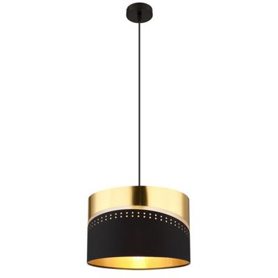 B&Q -  Luminosa Or Cylindrical Pendant Ceiling Light Matt Black 1X E27