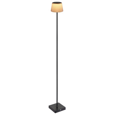 B&Q -  Luminosa Gregoir Led Integrated Floor Lamp Matt BlackBrown Ip44 Led Dimmable 3000-4000K Touch Dimmer