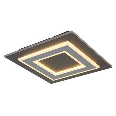 Luminosa Lighting Luminosa Jayden 32Cm Integrated Led Semi Flush Ceiling Light Anthracite Brushed Led 3000K from B&Q
