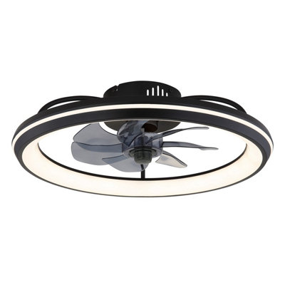 Luminosa Lighting Luminosa Celeste 7 Blade Ceiling Fan Matt Black Led Dimmable 3000-6500K Remote Control Timer from B&Q