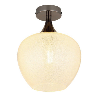 Luminosa Lighting Luminosa Maxy Globe Ceiling Light Gunmetal Clear Glass Shade 1X E27 from B&Q