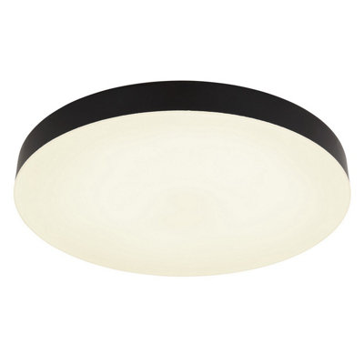 Luminosa Lighting Luminosa Matthew 40Cm Round Flush Ceiling Light Matt Black Led 3000-6500K from B&Q