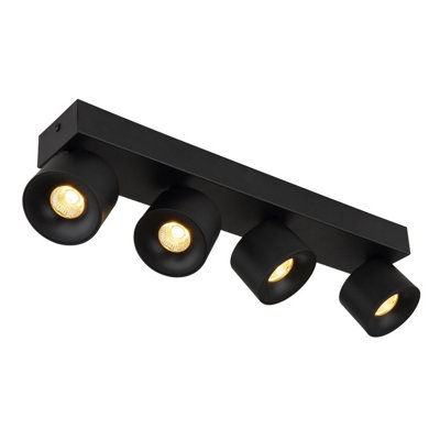 Luminosa Lighting Luminosa Rae Ceiling Spotlight Bar Matt Black 4X Led 3000K from B&Q