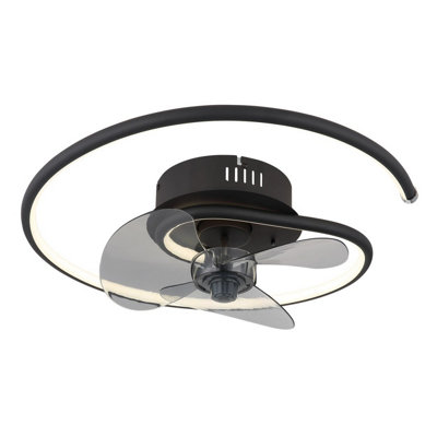 Luminosa Lighting Luminosa Koren 3 Blade Ceiling Fan Matt Black Led Dimmable 2700-6500K Remote Control Timer from B&Q